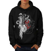 Wellcoda Yin Yang Beast Fantasy Mens Hoodie, Dragon Casual Hooded Sweatshirt - £25.93 GBP+