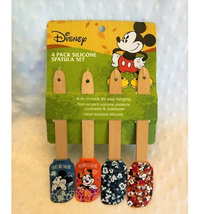  Disney Mickey &amp; Minnie Autumn (4pk) Silicone/Wood Batter Spatulas-NEW - £9.46 GBP