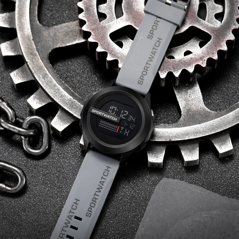 YIKAZE Men  LED   Men Digital Clock Multi-Functional Man Fitnes Athlete Timekeep - £83.71 GBP
