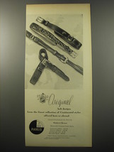 1955 Paris Belts Ad - Original belt designs from the finest collection - £14.46 GBP
