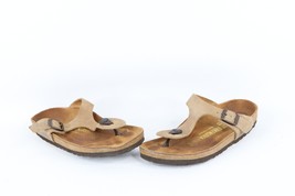 Vintage Birkenstock Womens 6 Distressed Suede Leather Buckle Toe Thong S... - £38.89 GBP
