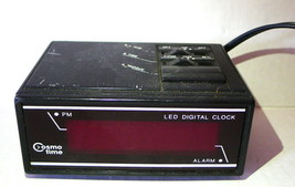 Vintage Cosmo Time Red LED Digital Alarm Clock E64659 Black Case MCM parts only - £5.49 GBP