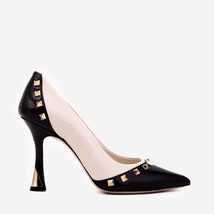 The Bella Vita Studded Beige & Black Leather Pump Women Shoe image 9