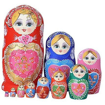 Russian dolls with 10 layers of pure hand-painted basswood wood - $58.41