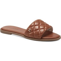 Charter Club Women Quilted Slide Sandals Saffiee Size US 8.5M Cognac Brown - £10.29 GBP