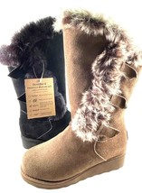 BearPaw Genevieve Suede Low Wedge Pull On Winter Boot Choose Sz/Color - £95.10 GBP