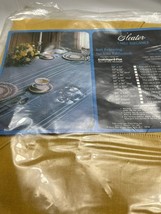 Sleater Table Elegance Tablecloth Rayon Soil Releasing 60x80 Oval Mustard - $7.92