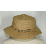 Straw Sun Hat With Chain And Tie Detail - £18.68 GBP