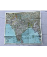 Vintage Map South Asia Afghanistan Myanmar National Geographic 53541 - £12.45 GBP