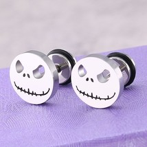 D cake stud earrings for men women smile halloween pumpkin head earings stainless steel thumb200