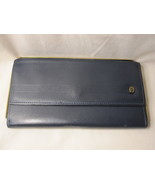 vintage Etienne Aigner Blue Leather Tri-Fold Clutch / Purse - £15.63 GBP