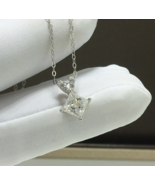 2CT Princess Cut Moissanite Pendent 925 Silver Princess Cut Solitaire Ne... - $419.55 CAD