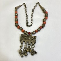 Antique filigree Yemenite Bedouin Yemeni Necklace Ethnic Silver Labbe Choker - £116.10 GBP