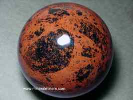 Mahogany Obsidian Crystal Ball, Volcanic Sphere, Natural Color Orb, Deco... - £251.48 GBP