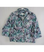Christopher &amp; Banks Women’s Jacket Button Purple &amp; Blue Abstract Jacket ... - $23.53 CAD