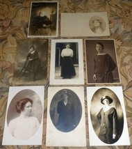 Lovely Ladies &amp; Otherwise (8) Pre-1920 RPPC Real Photo Postcards Group Lot - £9.79 GBP