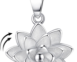 Mothers Day Gifts for Mom Wife, Lotus Necklace Sterling Silver Fidget Ne... - $64.84