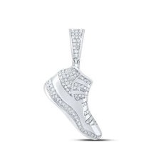 1/2cttw Diamond Shoe Pendant Charm 925 Sterling silver - £293.70 GBP