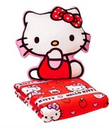 Hello Kitty Throw Blanket Cloud Pillow Red White Pink Reversible Soft Plush - $79.99