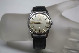 Omega Constellation Automatic Chronometer SS Watch W/14K Yellow Gold Black Strap - £979.20 GBP
