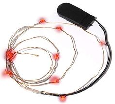 Moon Lights Silver Plated Copper Wire Red LED Christmas Light Set of 12 - $7.90