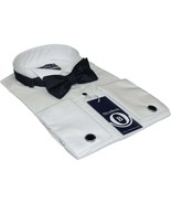 Mens Oscar Banks Turkish Formal Tuxedo Shirt Cotton Wing Tip Bow tie 550... - $45.00