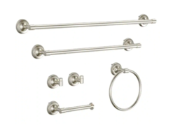 6-Piece Bathroom Bath Hardware Set Hook in Brushed Nickel - £51.45 GBP