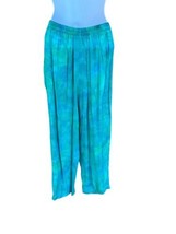 Carol Little Blue Tie dye Pull On  Pants Petite Small Rayon Beach Retro - £11.86 GBP