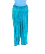 Carol Little Blue Tie dye Pull On  Pants Petite Small Rayon Beach Retro - £11.79 GBP