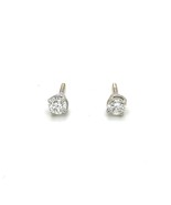 1/2 ctw Diamond Stud Earrings REAL Solid 18 k White Gold 1.0 g - £1,098.83 GBP