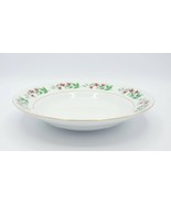 Gibson Housewares China Christmas Holly Berries Rimmed Soup Bowl  - £4.68 GBP