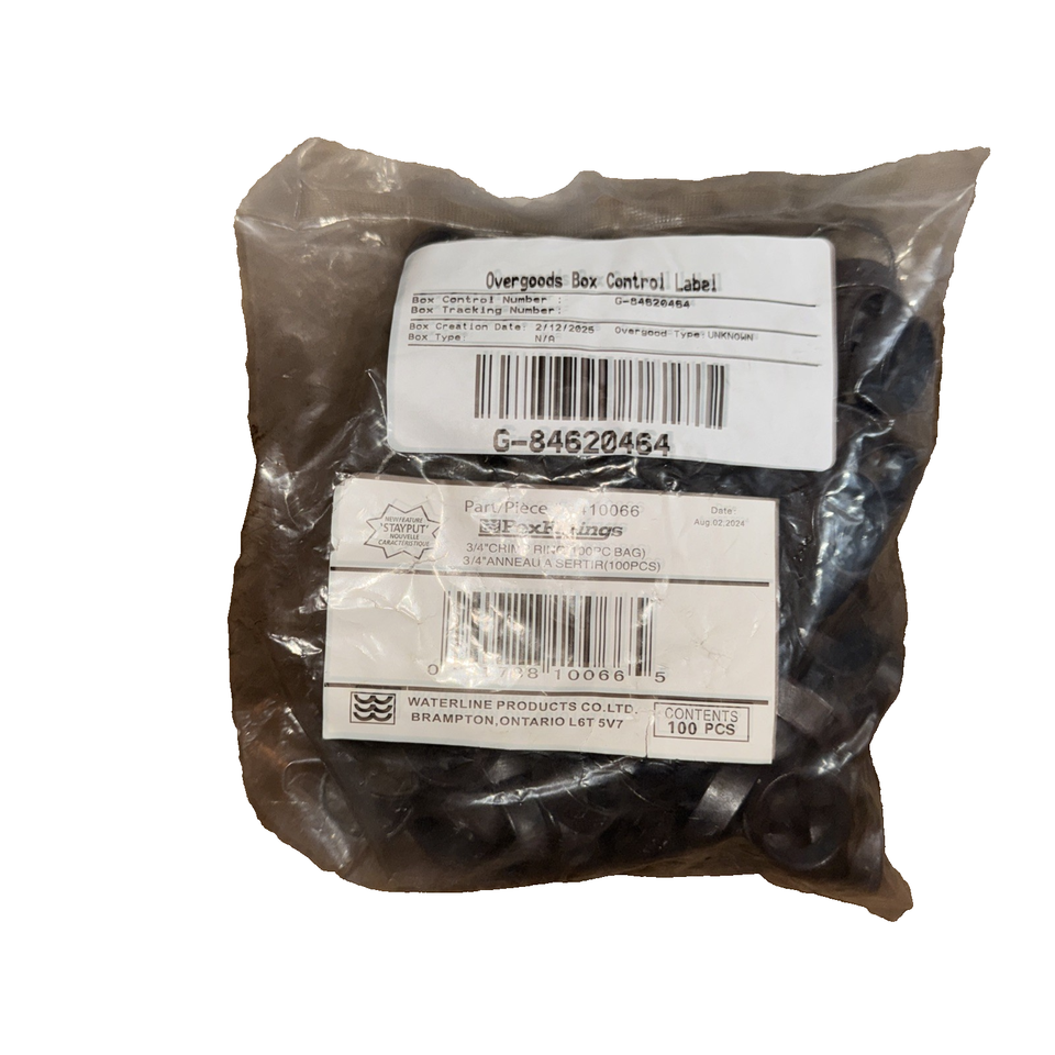 Waterline 1410066 Pex Crimp Ring, 3/4 in, Copper, Black 100 Pack - $17.92