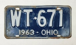 1963 Ohio License Plate WT 671 - £18.37 GBP