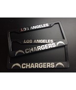 Set of 2 - Los Angeles Chargers Car License Plate Frames Black Plastic A... - $26.17