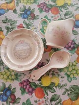 Pfaltzgraff Tea Rose L Gravy Boat Pitcher Server Spoon Rest Holiday Plate Floral - £30.23 GBP