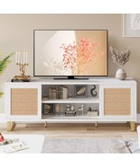 Idealhouse Rattan Tv Stand For 65 Inch Tv, White Entertainment Center Mo... - £136.71 GBP