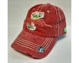 MARGARITA Women&#39;s Relaxed Distressed Cap Salmon Red Cotton - $12.86