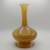Studio Art Glass Hand Blown Amber Tortoise Shell Swirl Cased Bowl Votive... - £23.43 GBP