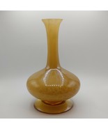 Studio Art Glass Hand Blown Amber Tortoise Shell Swirl Cased Bowl Votive... - $29.41