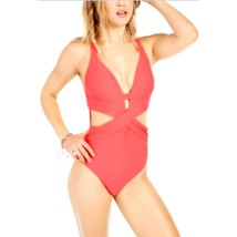 Bar III One-piece Swimwear Faux Wrap Front Cut-out Swim Monokini Swimsuit - £25.56 GBP