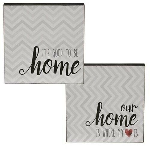 Our Home Two-Sided Wooden Sign Home Table Shelf Decoration Sign 6" x 6" - £12.66 GBP