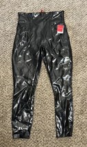 SPANX Faux Patent Leather Leggings XL Shiny Glossy Liquid Wet Look High Rise - $49.49