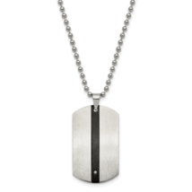 Chisel Stainless Steel Polished Black IP-plated with CZ Eagle Reversible Dog Tag - £36.22 GBP