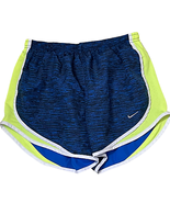 Nike Womens Blue Black Neon Shorts Size Medium Lined Dri-Fit Performance - £10.89 GBP