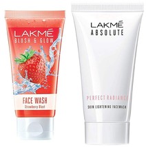 Lakme Blush &amp; Glow Gel Facewash (Strawberry Blast -100g &amp; Perfect Radiance -50g) - £12.63 GBP