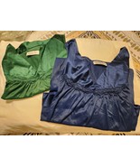 Vintage Vanity Fair 2 Short Nightgown Nylon 30-107 Navy Blue &amp; Green USA... - £18.36 GBP