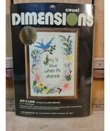 1980 Dimensions Crewel Embroidery Kit 6033 &quot;Joy Is Love When It is Share... - $465.33 MXN