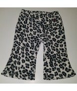 Old Navy Gray Black Leopard Print Fleece Pants Baby Girl 6-12 Months White - $13.81