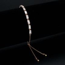3W1663 - Rose Gold Brass Bracelet with AAA Grade CZ in Clear - $504.89 MXN