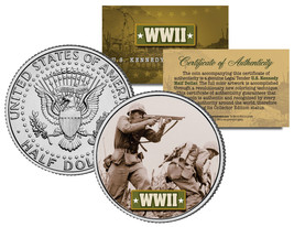 World War Ii American Soldier Battlefield Jfk Kennedy Half Dollar U.S. Coin - £6.70 GBP
